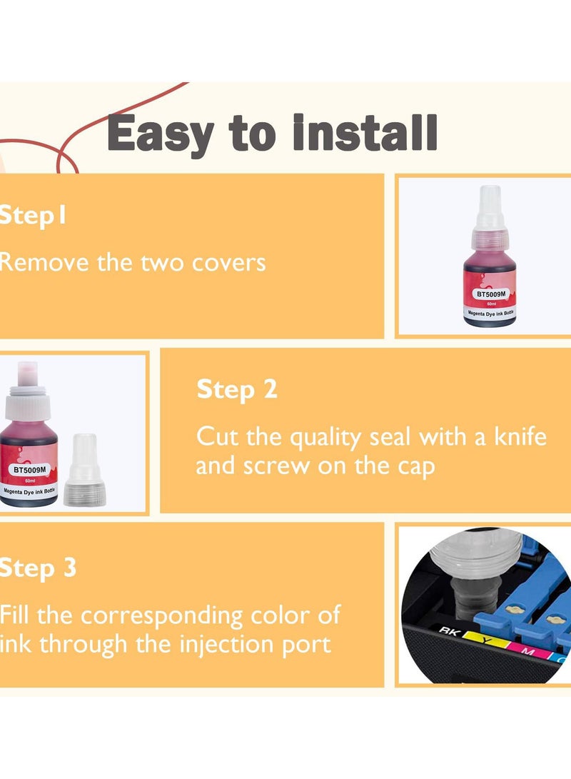 Ink BTD60 BT5000 for Brother Pack of 4 Black Cyan Magenta Yellow for DCP - T300 T510W T710W MFC - T810W T910DW HL - T4000DW DCP - T310W T510W T710W MFC - T810W T910DW T4500DW DCP-T300 - Image 3