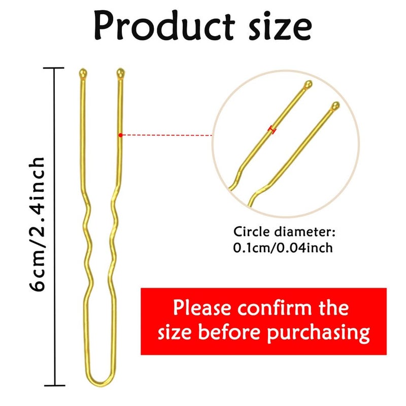 YINGFENG 330 Count U Shaped Hair Pins Blonde, YINGFENG 2.4inch Gold Bun Pins Bun Hair Pins for Women Girls with Storage Box, Hair Accessories for All Hair Types - Image 2