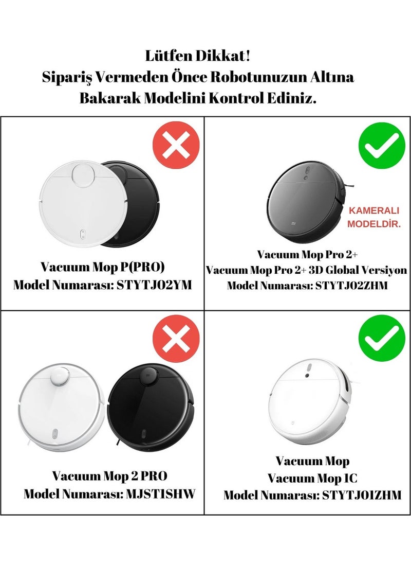 robotyedek - Robotreplacement Xiaomi Mop 2 Pro+3D (ATTENTION: CAMERA-PLUS GLOBAL) Compatible Full Surface 4 Pieces Mop Fiber Cloth - Image 1
