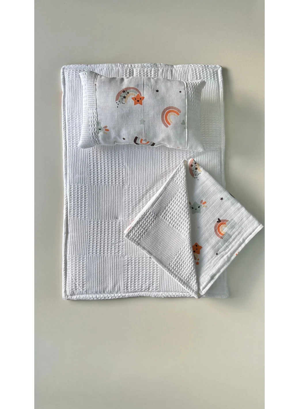 Giz Giyim Giz Clothing Blanketed 3-Piece Muslin Changing Set, Cushion, Muslin, Baby Pillow, Newborn, Baby Products
