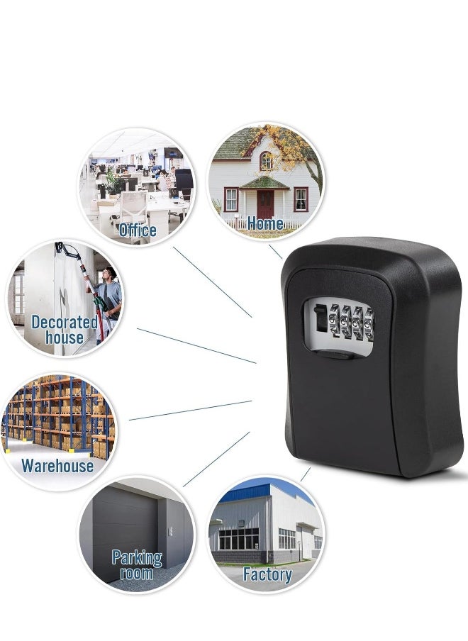 FLOWING - Key Lock Box for Outside - Sturdy and Durable Lock Box for House Key,Key Capacity Lockbox for Keys Outdoor,Waterproof Emergency Spare Key Lockbox with Resettable Code for Home - Image 1