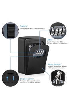 FLOWING Key Lock Box for Outside - Sturdy and Durable Lock Box for House Key,Key Capacity Lockbox for Keys Outdoor,Waterproof Emergency Spare Key Lockbox with Resettable Code for Home  - Image 2