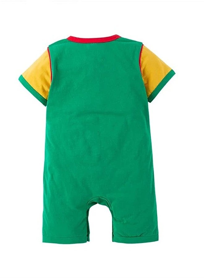 stylesilove Baby Toddler Boys Anime Cartoon Short Sleeve Cotton Romper Traditional Asian Inspired Onesie Cosplay Jumpsuit (Dumpling Green, 12 Months) - Image 2