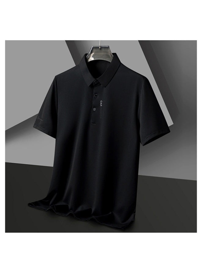 Men's Short Sleeve T-Shirt  Seamless Polo Shirt Casual Turn-down Collar Summer Pure Color Shirt - Image 3