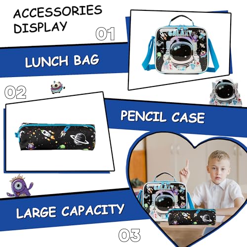 Meetbelify Kids Rolling Backpack with Wheels for Boys Rolling Backpacks with Lunch Box for Elementary School Students 3 in 1 Travel Luggage Suitcase for Boys Age 8-10 - Image 5