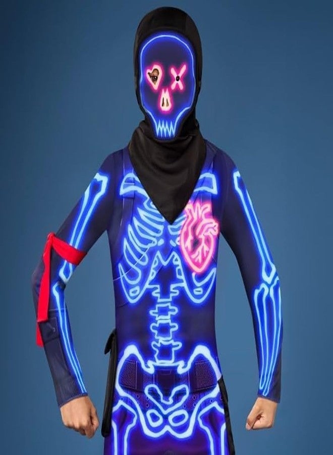 InSpirit Designs Fortnite Skull Party Trooper Costume | Officially Licensed | Halloween Outfit| Fortnite Gamer (Blue, Medium) - Image 5