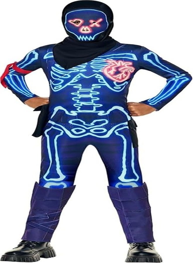 InSpirit Designs Fortnite Skull Party Trooper Costume | Officially Licensed | Halloween Outfit| Fortnite Gamer (Blue, Medium) - Image 1