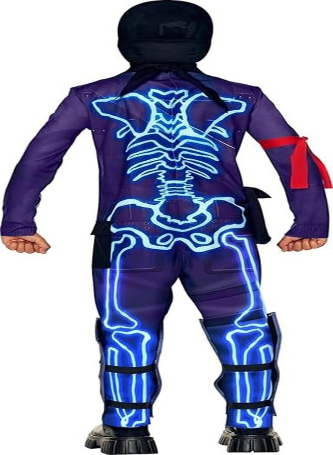 InSpirit Designs Fortnite Skull Party Trooper Costume | Officially Licensed | Halloween Outfit| Fortnite Gamer (Blue, Medium) - Image 2