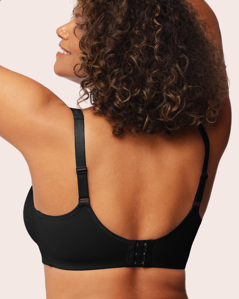 HSIA Minimizer Bras for Women Plus Size, Full Coverage Coolcomfort T Shirt Unlined Bra with Underwire for Heavy Breast, Black 38DD - Image 3