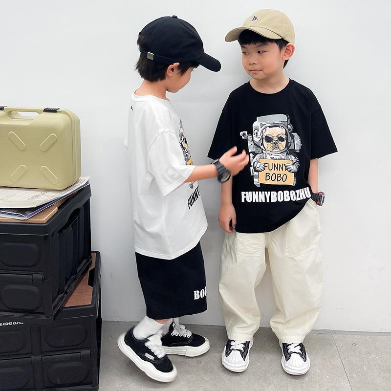 Children'S Cotton T-Shirt For Boys 2024 Astronaut Pattern Printed Short Sleeve Children'S Cotton T-Shirt - Image 4