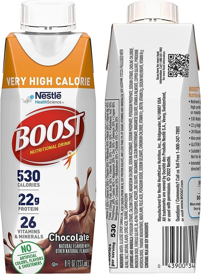 BOOST Very High Calorie Nutritional Drink Variety Pack, 12 Count - 4 Vanilla, 4 Chocolate, 4 Strawberry - 530 Calories per 8 fl oz Bottle, Nutrient-Rich (Variety Pack) - Image 2