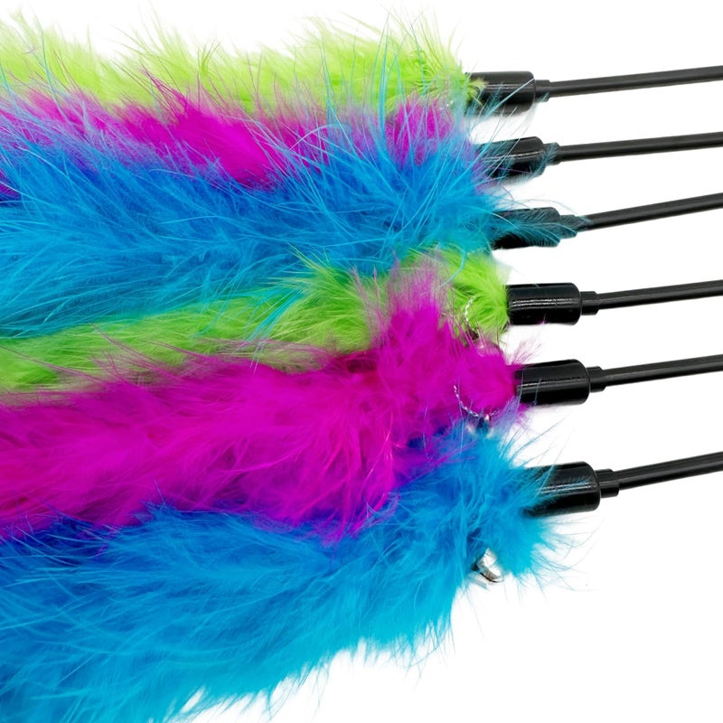 CATENEED Cat Wand Feather Toys, 6 Pieces Interactive Cat Feathers Teaser Toy for Indoor Cats Play - Image 4