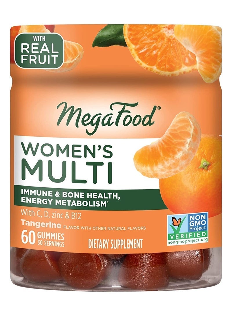 MegaFood فيتامينات متعددة للنساء لصحة المناعة والعظام، وتحسين عملية التمثيل الغذائي للطاقة - 60 حبة حلوى، 30 وجبة - Image 1