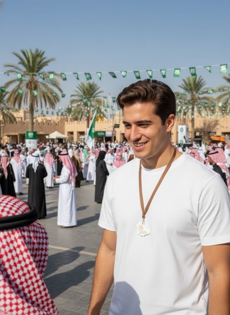 بريميم قلادة معلقة مستوحاة من يوم تأسيس المملكة العربية السعودية - إكسسوار تراثي تقليدي - Image 2