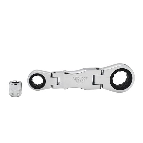 Astro Tool 78301 Stubby Ratcheting Flex Head Double Box End Wrench for Nano Sockets - Image 4