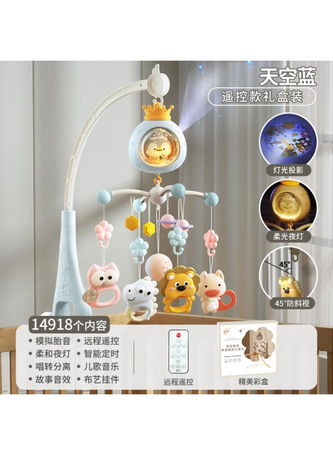Newborn Educational Toys Electric Rotating Baby Bed Bell Bite Rattle Pendant Newborn Toy Gift Box 0- 2