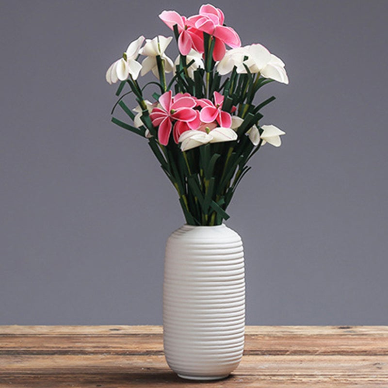 Ceramic Vase Office Home Accessories Decoration Cabinet Desktop Ceramic Ornaments(White) - Image 5