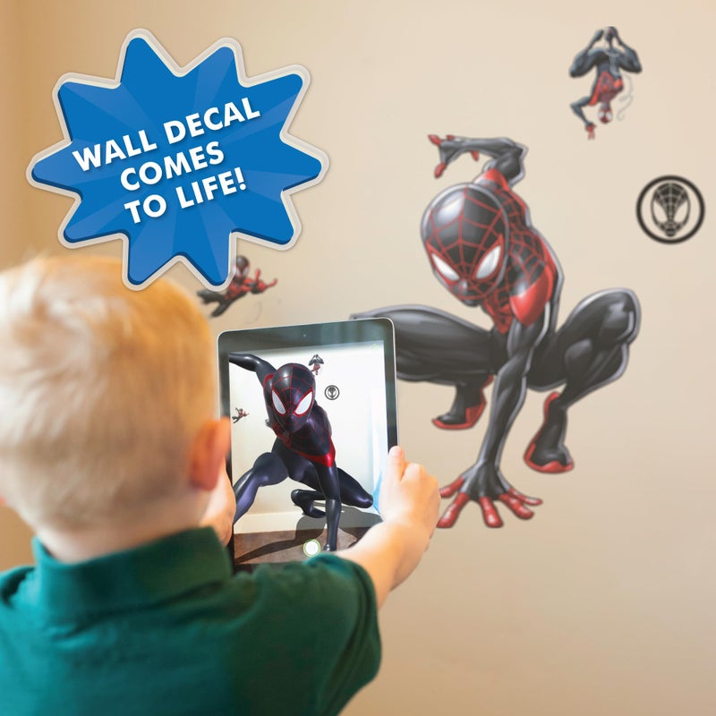 Wall Palz Marvel Miles Morales Wall Decal - 20"" Augmented Reality Spider-Man Bedroom Decor Peel and Stick Vinyl Wall Stickers - Image 4