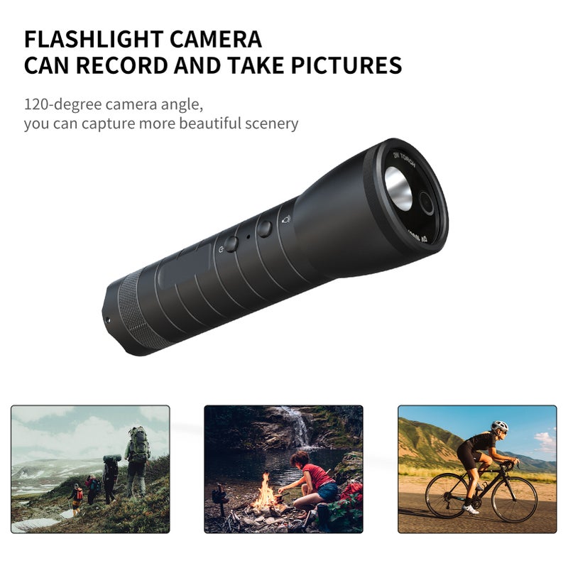 1080P Sports Camera: Black IPX6 Waterproof 120° Wide Angle Lens - Built-in 5-Mode Flashlight 2200mAh Battery for Bicycle Riding Motorcycle Skiing Outdoor Adventures - Image 5