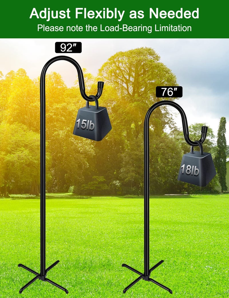 Ottsuls Shepherd-Hooks Adjustable for Bird-Feeder Lantern Plant-Hook Garden-Stake - Plant Stand Hanger for Outdoor Flower Basket, Bird Feeder Hanger Weddings Decor - Image 2