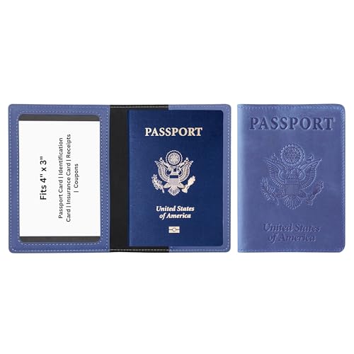 Ciana Passport Holder for Travel – PU Leather Passport Cover and Card Holder for Men & Women – Slim Passport Holder with Card Protector Slot, Travel Must Haves (Purple) - Image 2