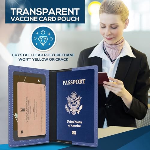 Ciana Passport Holder for Travel – PU Leather Passport Cover and Card Holder for Men & Women – Slim Passport Holder with Card Protector Slot, Travel Must Haves (Purple) - Image 4