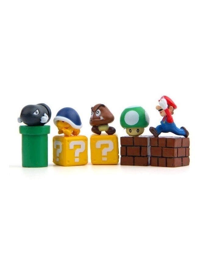 Nintendo 8-Piece Classic Super Mario Decoration Doll Set - Figures with Mario, Luigi, Peach, Yoshi & Koopa - 6-8cm Miniature Statues for Shelf Decor, Cake Toppers & Game Room Display - PVC Construction - Gift for Mario Fans - Image 2