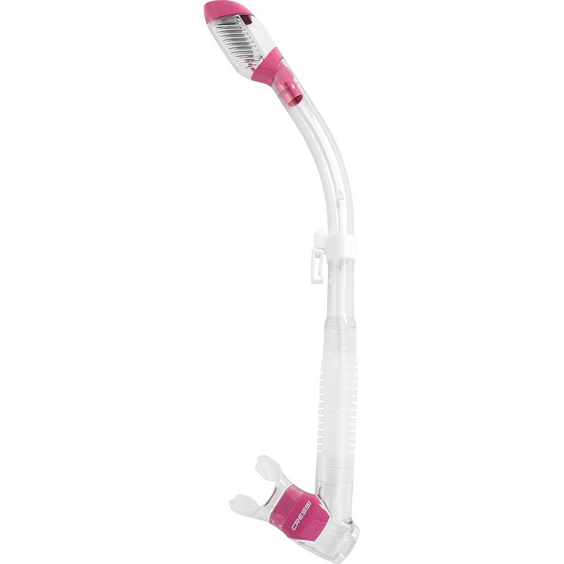 Cressi Supernova Dry Snorkel Clear/Pink - Image 1