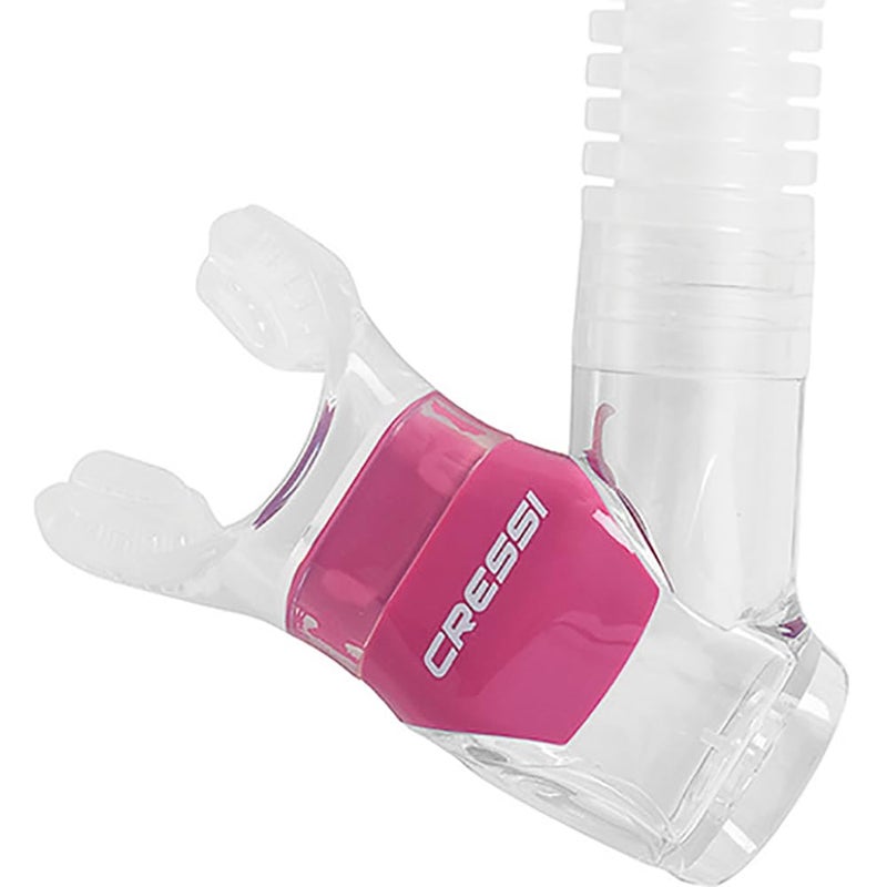 Cressi Supernova Dry Snorkel Clear/Pink - Image 3