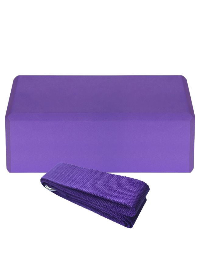 NIBEMINENT 2-Piece Yoga Block And Strap Set 