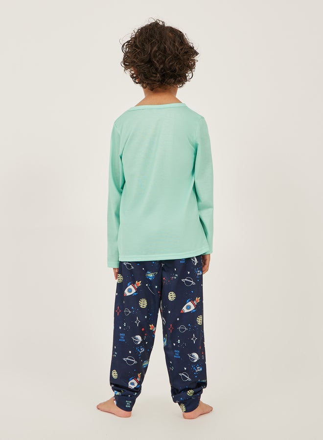 Styli Styli Printed Long Sleeve T-Shirt and Jogger Pyjama Set  - Image 4