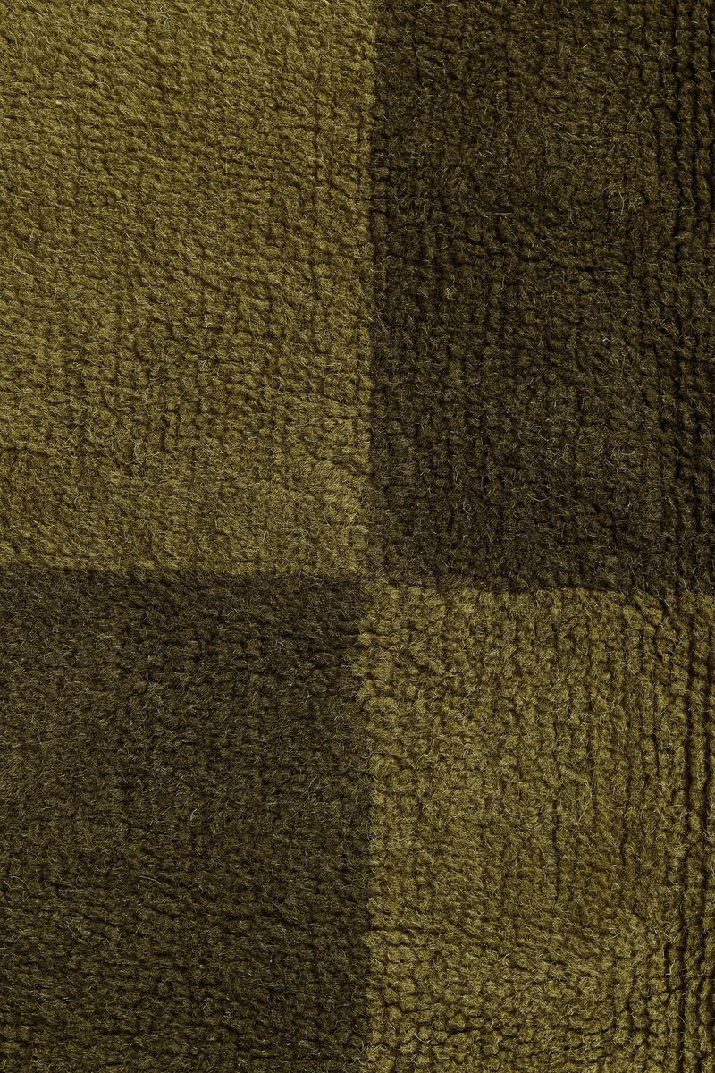 H&M Large checked wool-blend rug