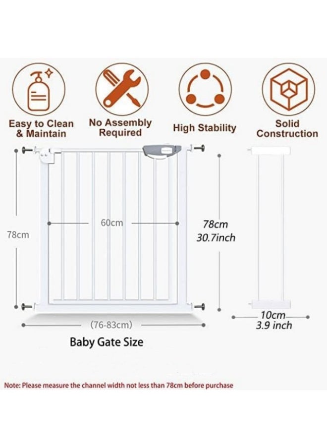 GGEROU Baby Gate for Stairs & Doorways, Extra Wide Baby Safety Door Gates,Pet Dog Gate, Auto Close Pressure Mounted Walk Thru Child Gate,NO Drilling (Gate + 10cm Extensions)  - Image 3