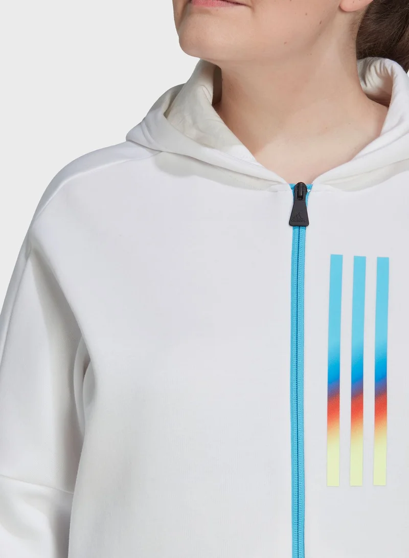 Adidas Logo Zipped Hoodie