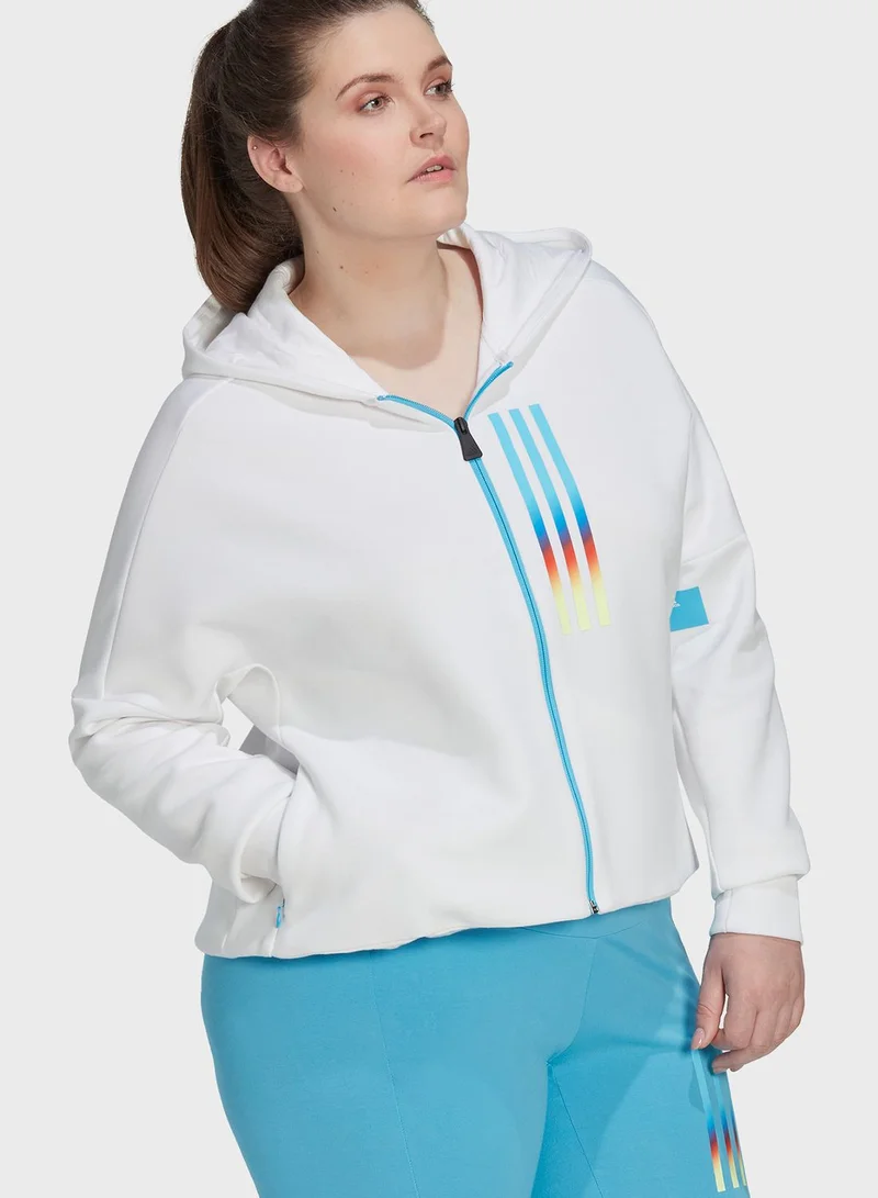 Adidas Logo Zipped Hoodie