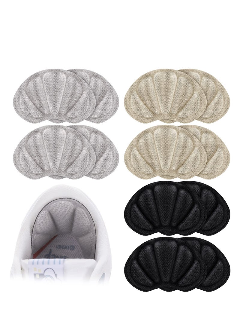 Heel Grips Liner Cushions Insole, 12 Pieces Shoes Insert Pads for Loose Too Big Shoes Prevent Rubbing Blisters Slip Filler Improve Shoe Fit and Comfort for Men Women - Image 1