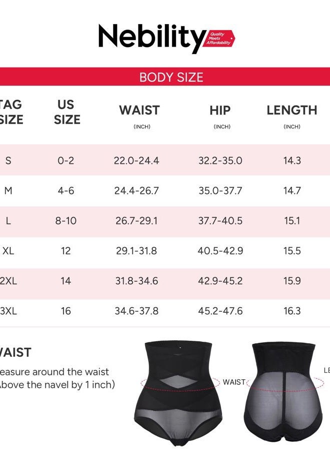 Nebility Womens' Tummy Control High Waist Trainer Body Shaper (US, Alpha, Small, Regular, Regular, Black) - Image 5