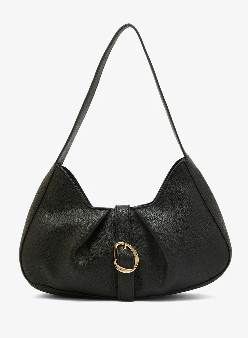 GLAMOROUS Ruched Molten Buckle Shoulder Bag