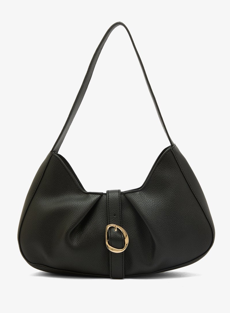 GLAMOROUS Ruched Molten Buckle Shoulder Bag - Image 1