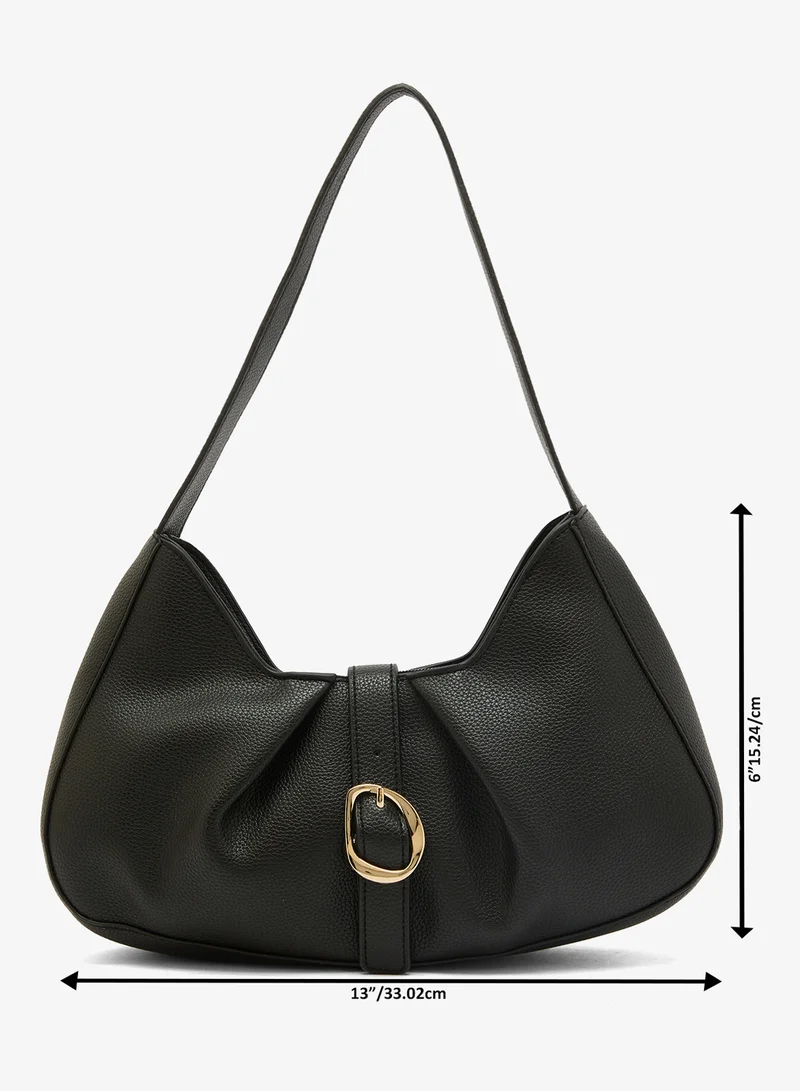 GLAMOROUS  Ruched Molten Buckle Shoulder Bag for Women | Best Price UAE