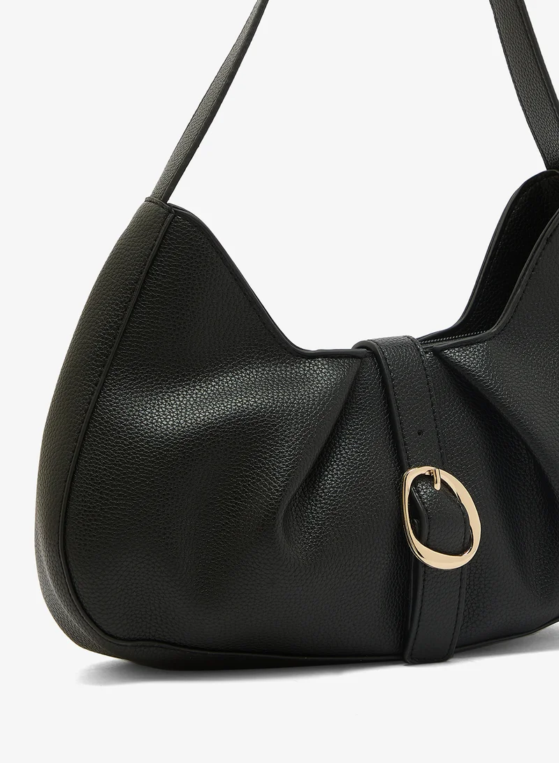GLAMOROUS  Ruched Molten Buckle Shoulder Bag for Women | Best Price UAE