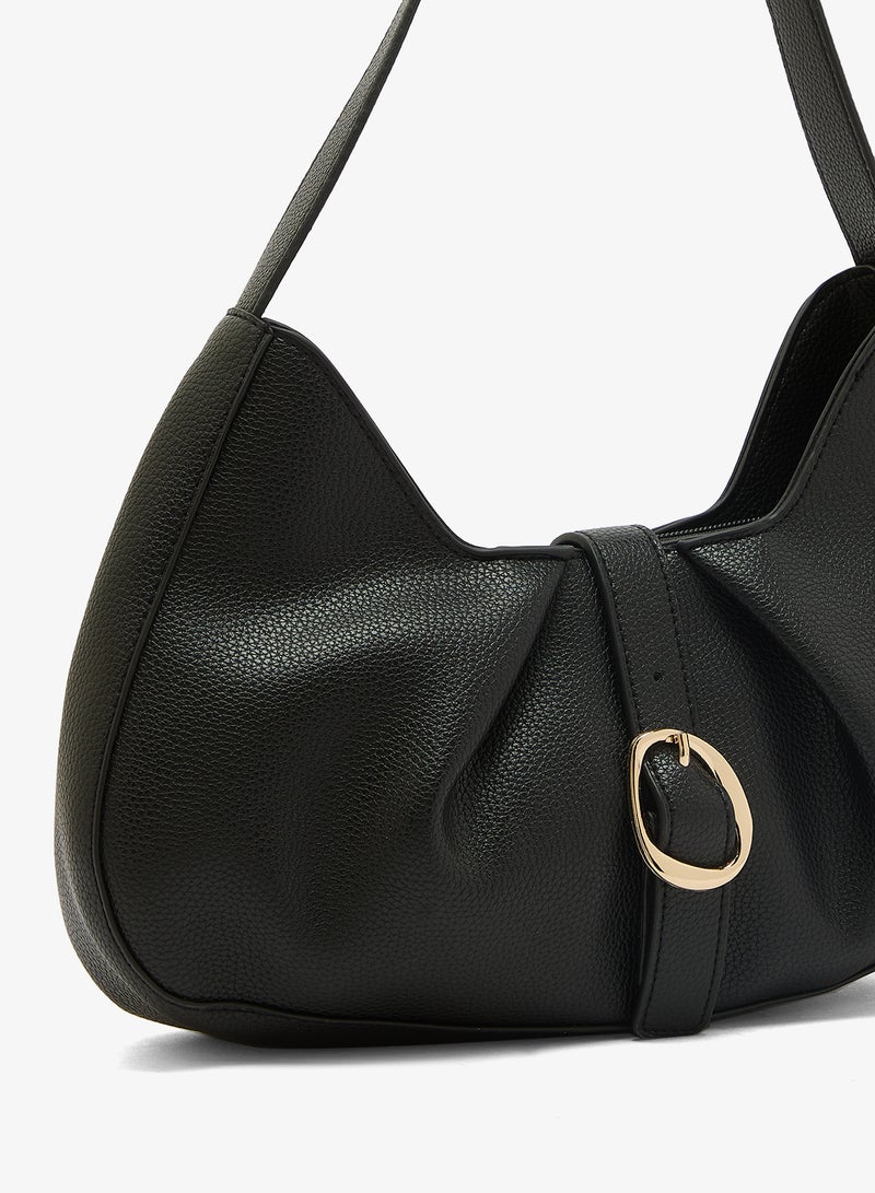 GLAMOROUS Ruched Molten Buckle Shoulder Bag - Image 3