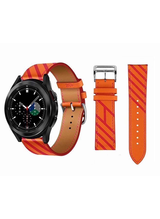 نيبمينينت سوار بديل من الجلد الطبيعي لساعة سامسونج جالاكسي 4 مقاس 42/46 مم برتقالي - Image 1