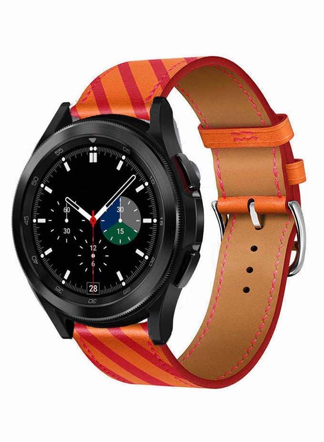 نيبمينينت سوار بديل من الجلد الطبيعي لساعة سامسونج جالاكسي 4 مقاس 42/46 مم برتقالي - Image 2