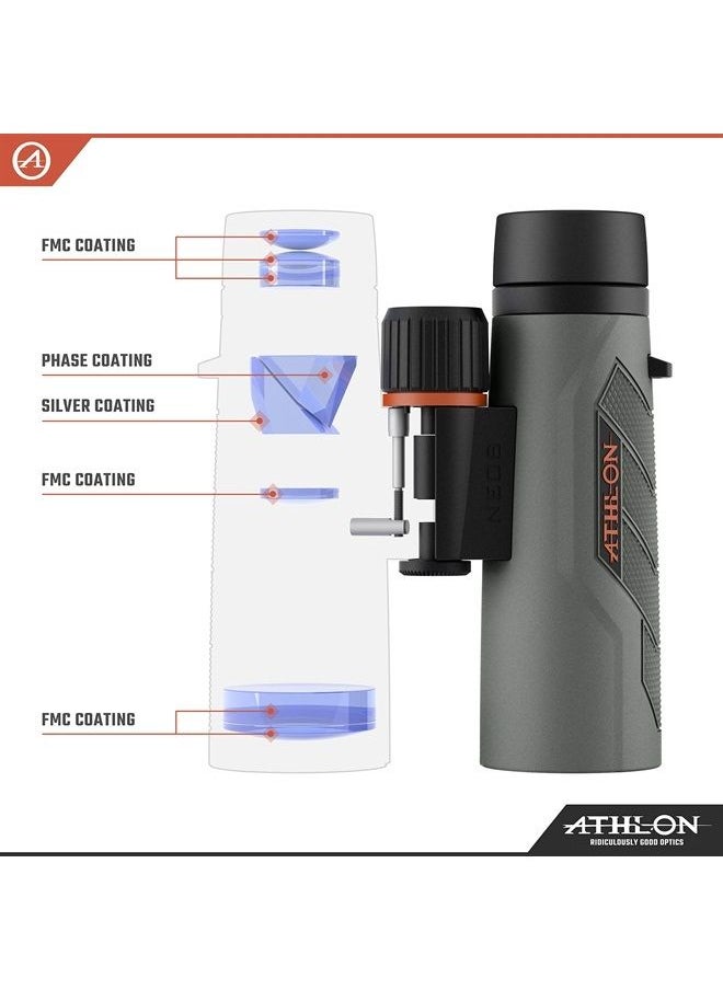Athlon Optics منظار Neos G2 HD 10x42 مع راحة للعين للبالغين والأطفال، مناظير عالية الطاقة للصيد ومراقبة الطيور والمزيد 