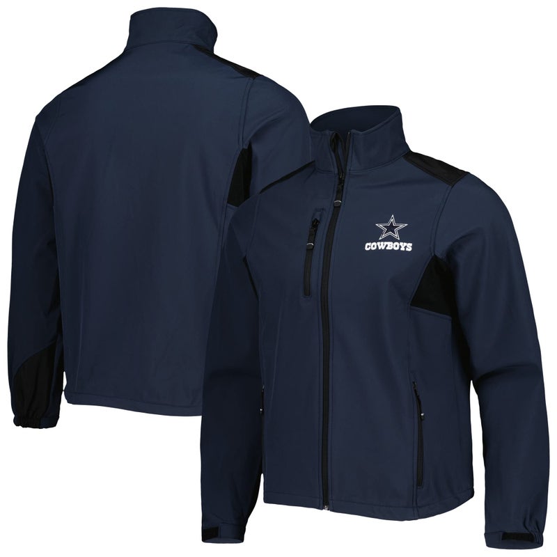 dunbrooke Mens Navy Dallas Cowboys Softshell Fleece FullZip Jacket