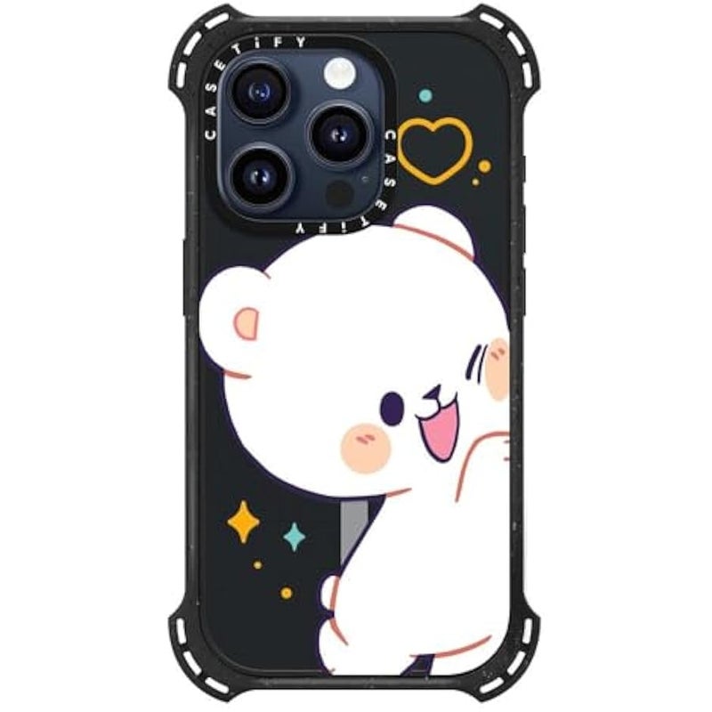 كاستيفي CASETiFY Bounce iPhone 15 Pro Case 【6X Military Grade Drop Tested / 21.3ft Drop Protection/Compatible with Magsafe】 - Bumping Milk - Triple Black - Image 2