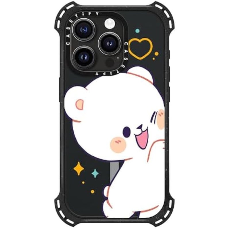 كاستيفي CASETiFY Bounce iPhone 15 Pro Case 【6X Military Grade Drop Tested / 21.3ft Drop Protection/Compatible with Magsafe】 - Bumping Milk - Triple Black - Image 4