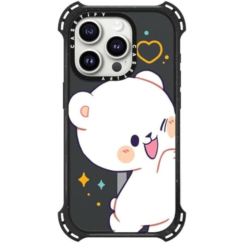 كاستيفي CASETiFY Bounce iPhone 15 Pro Case 【6X Military Grade Drop Tested / 21.3ft Drop Protection/Compatible with Magsafe】 - Bumping Milk - Triple Black - Image 3