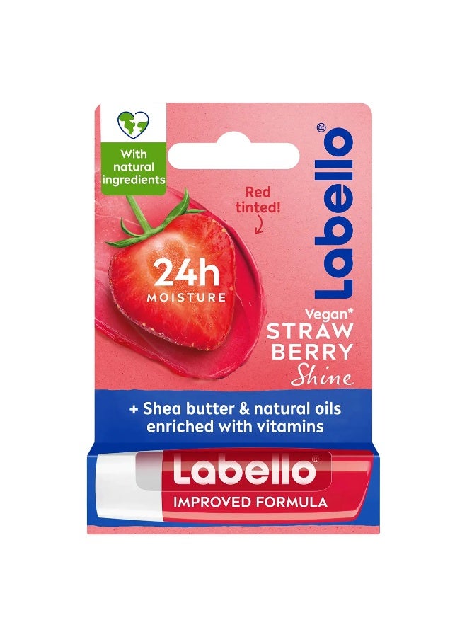 Labello Lip Care with Shimmery Strawberry 5.5ml Red Red 4.8g